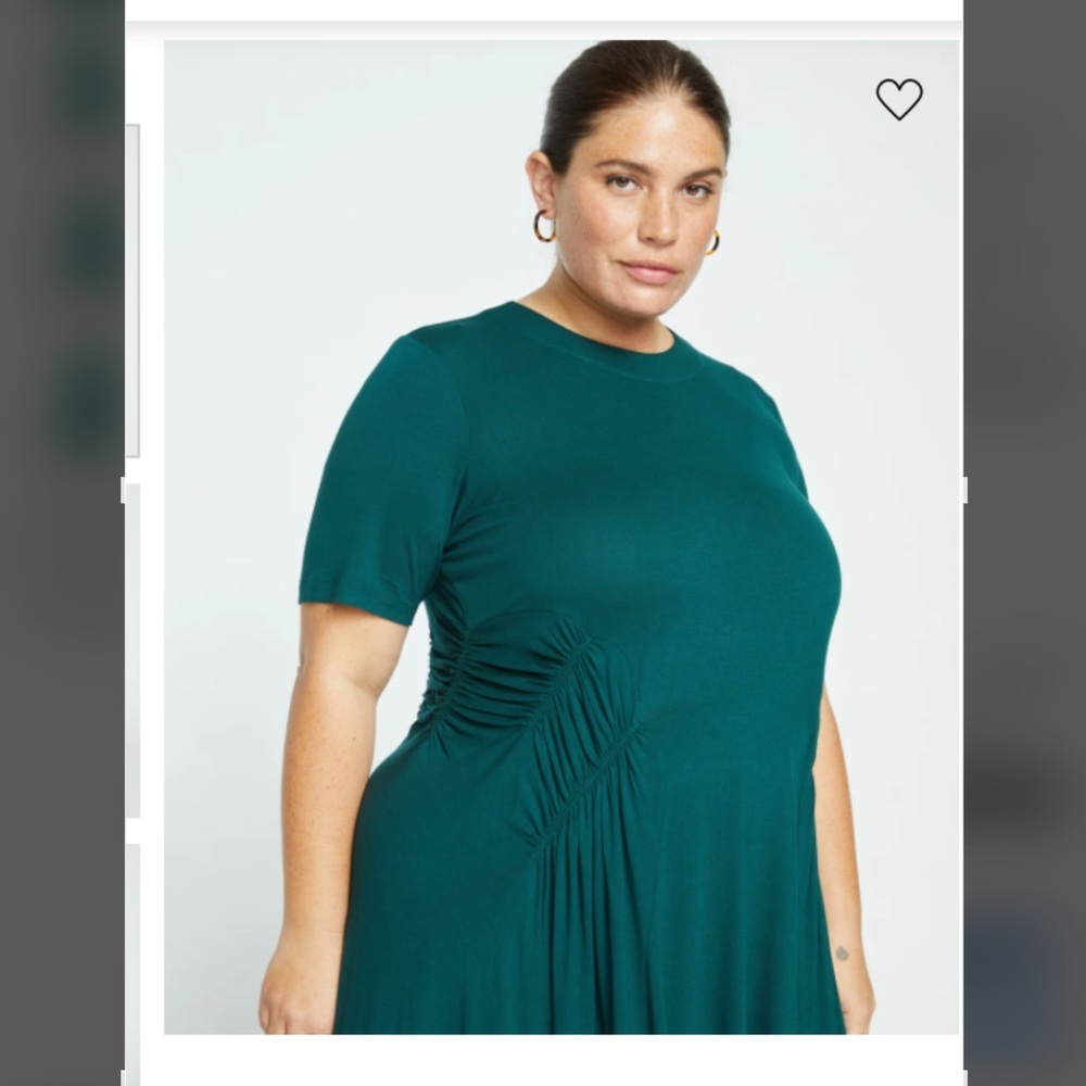 Universal Standard Devi Liquid Jersey Midi Dress Forest Green Women’s Size 2-4